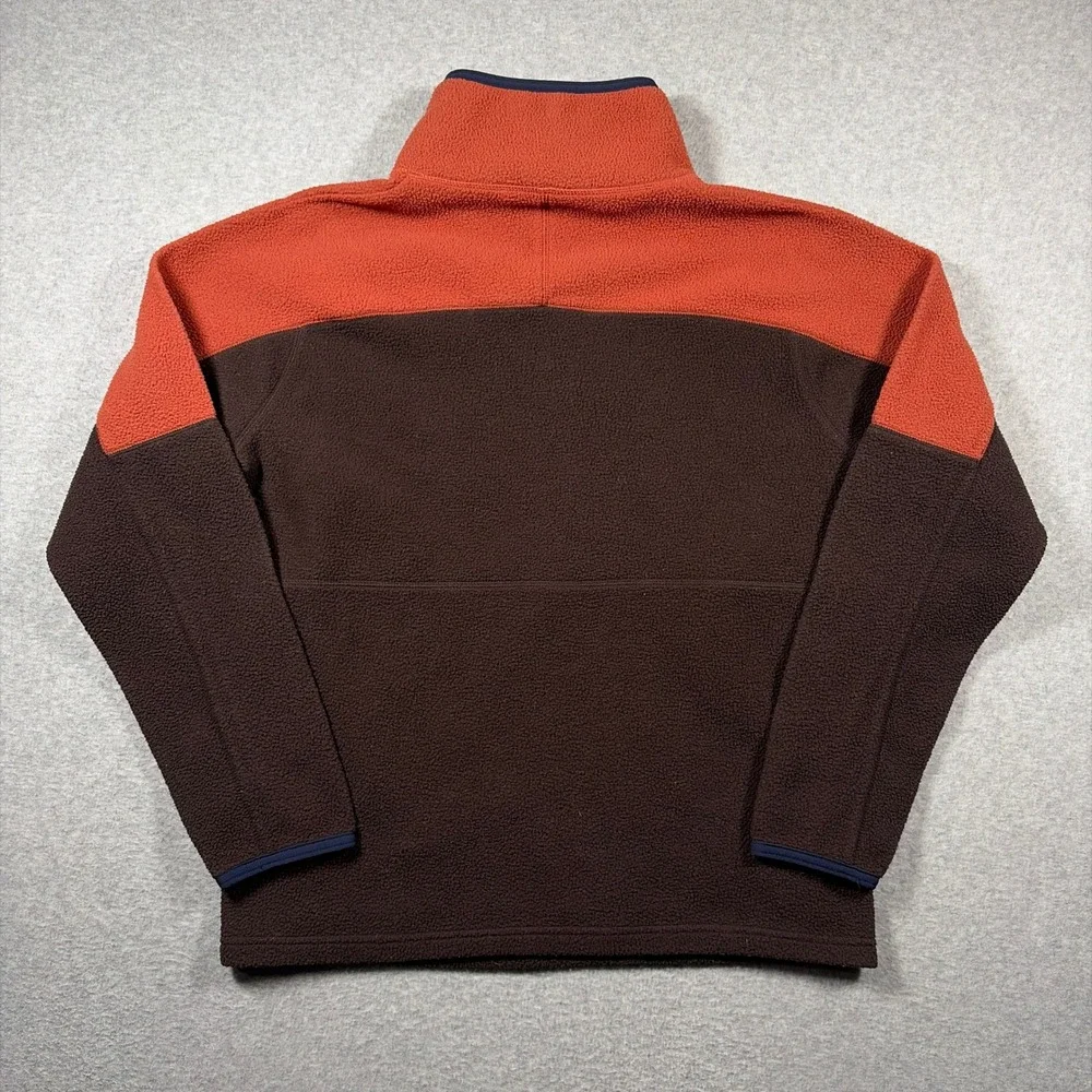 Cotopaxi Abrazo Fleece Pullover Men Medium Brown Orange Colorblock Quarter Zip